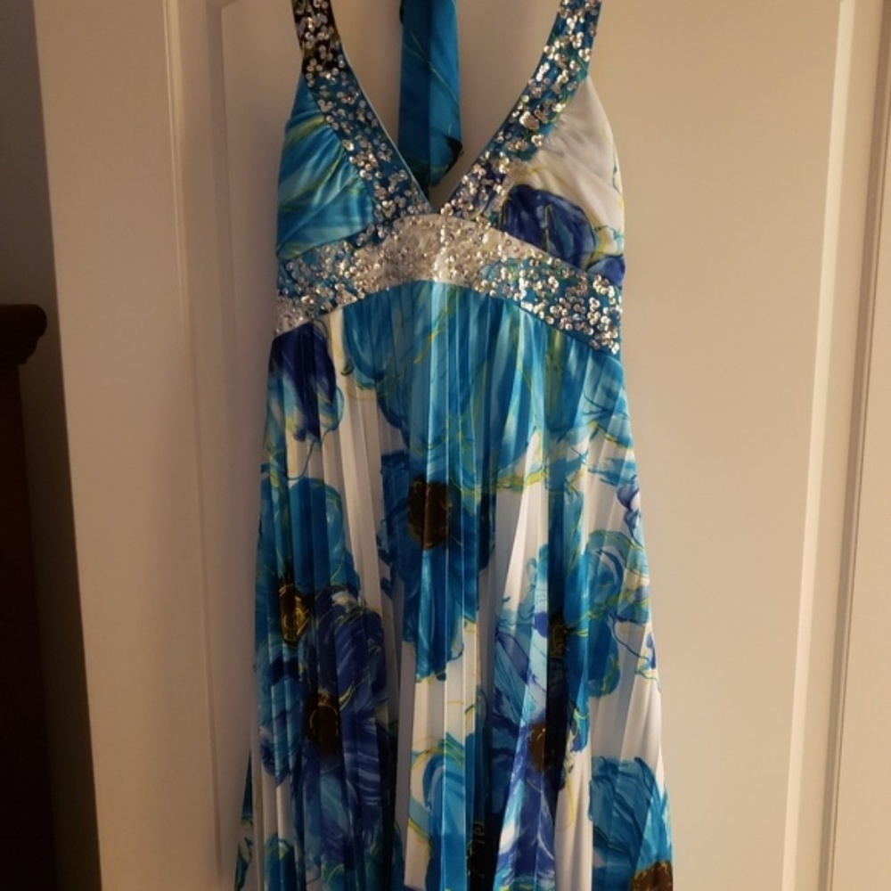 Cruise Dress Floral Mini Midi Sequins Halter